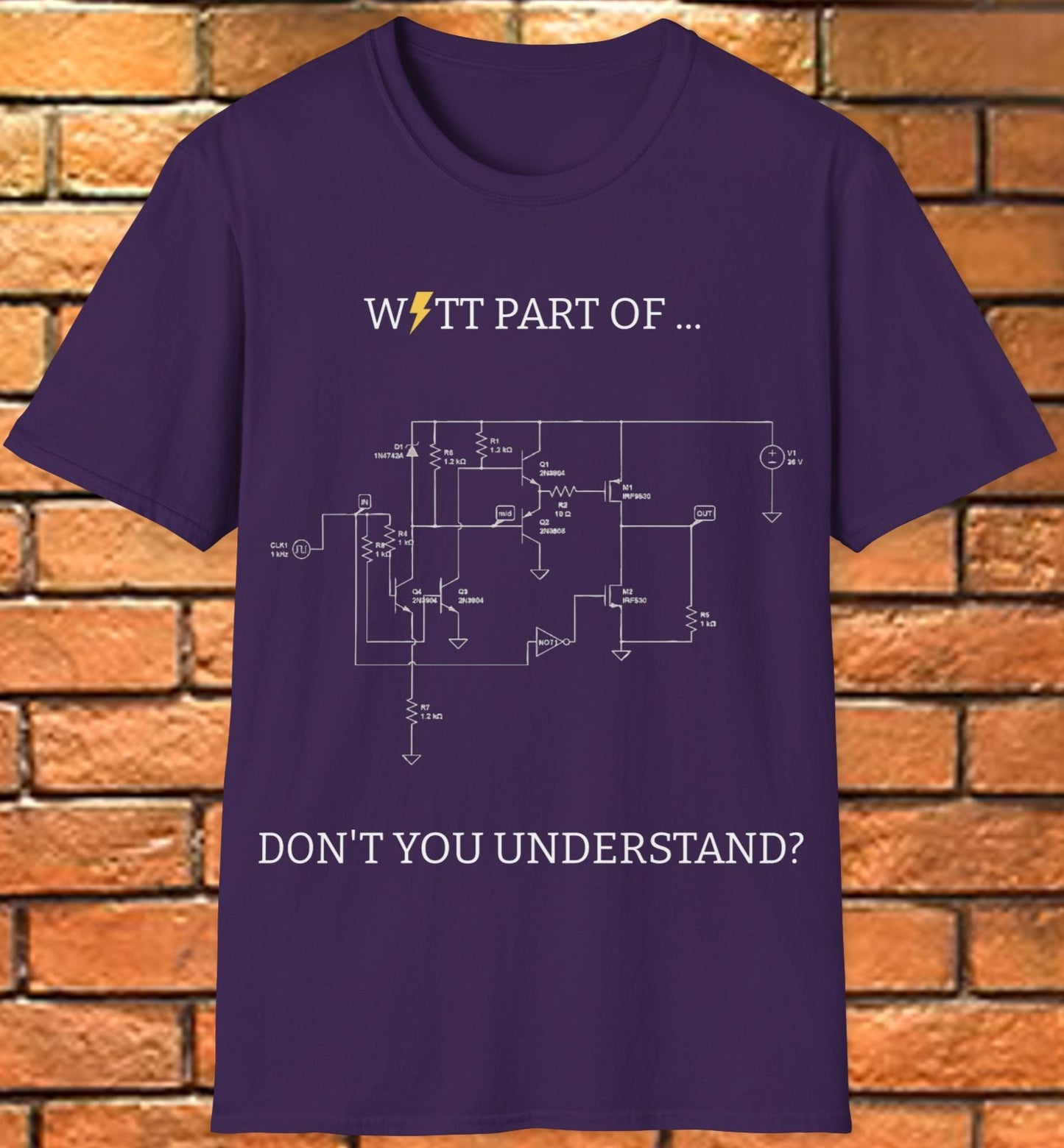 "W⚡TT part of don't you understand?" Electrical Engineer T-Shirt